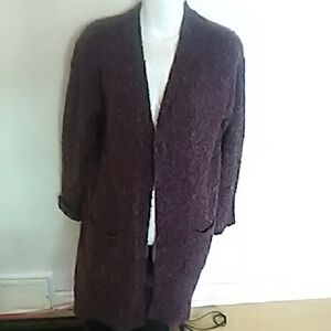 2/$30 Cozy Open-Front Women's Sweater Cardigan - Dark Plum